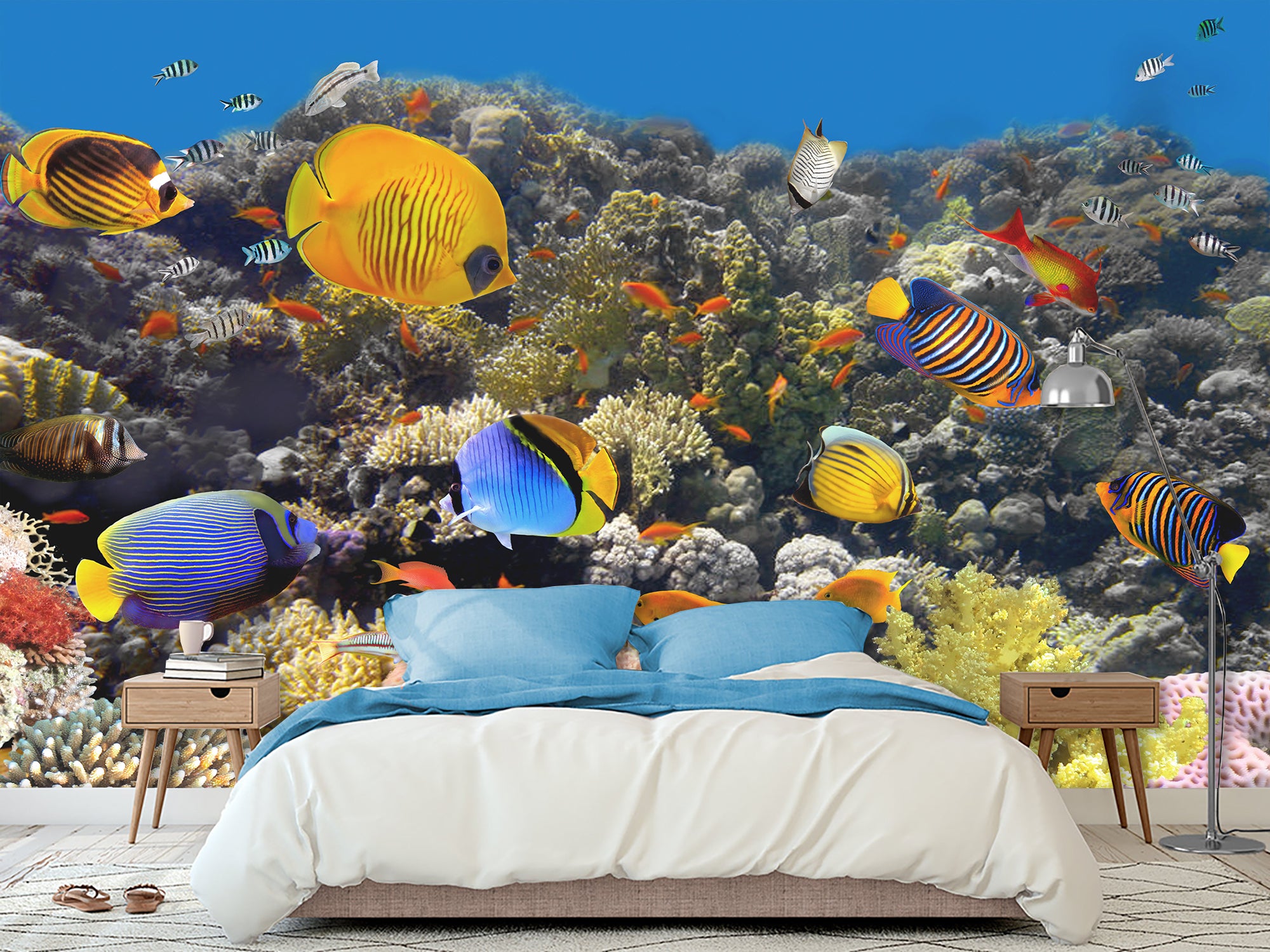 Корали та рибки , фотошпалери на стіну