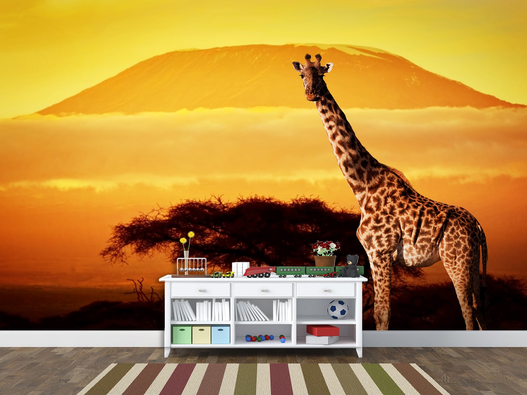 Африка , Жираф , фотошпалери на стіну