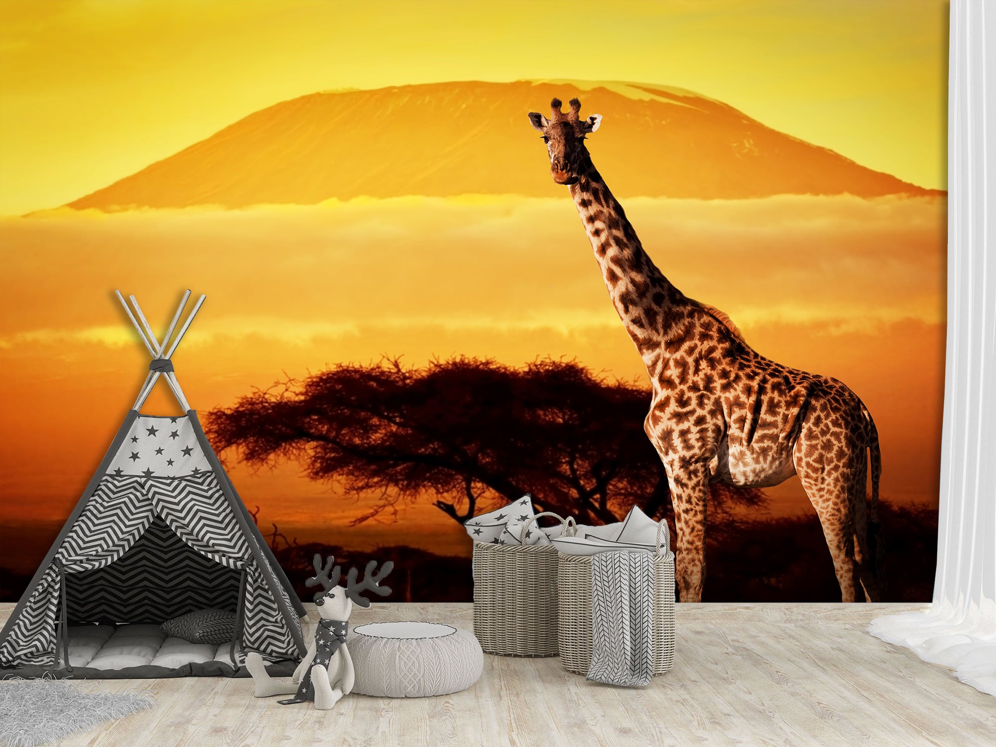 Африка , Жираф , шпалери самоклеючі