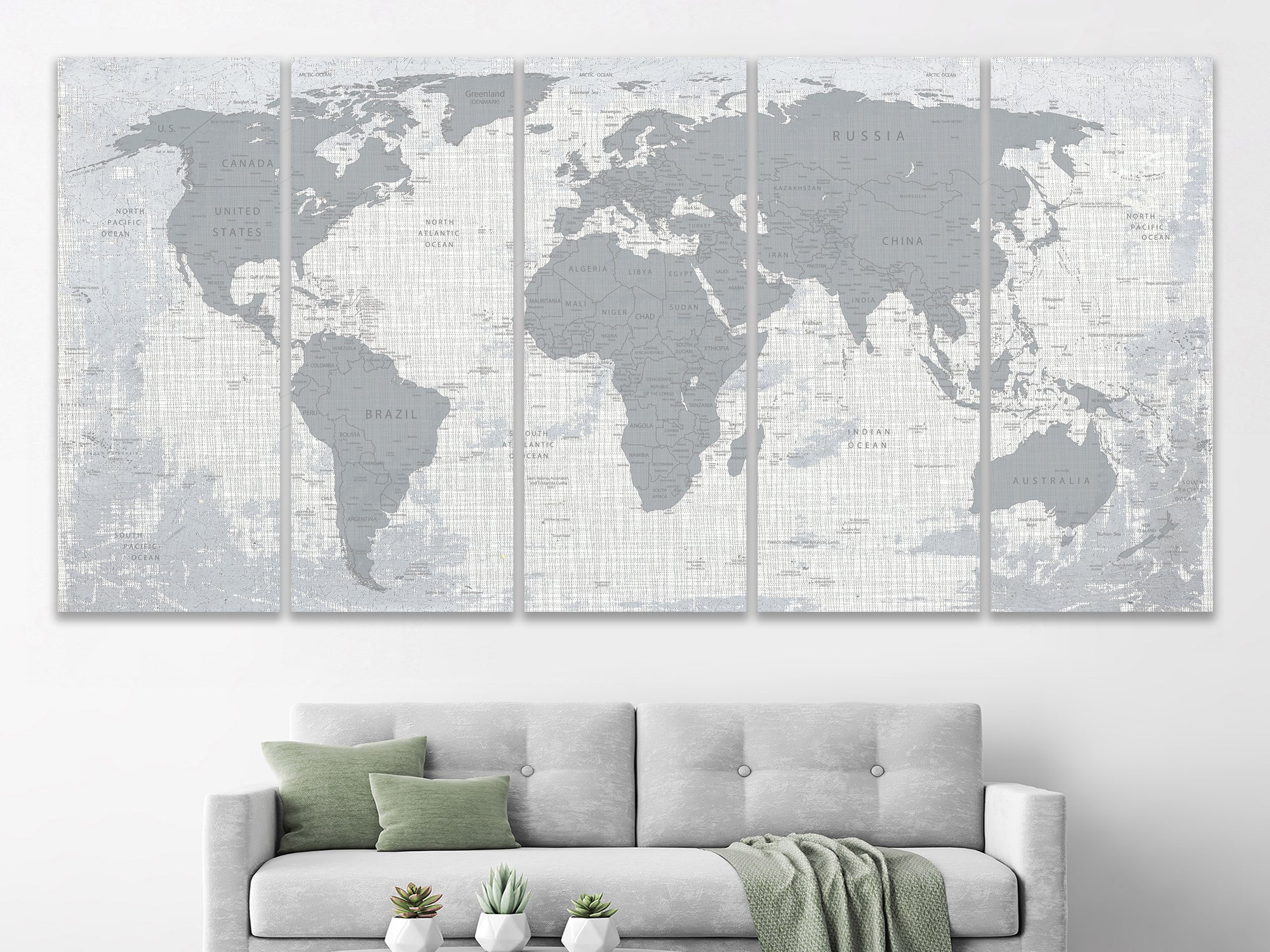 Мапа світу, друк на полотні