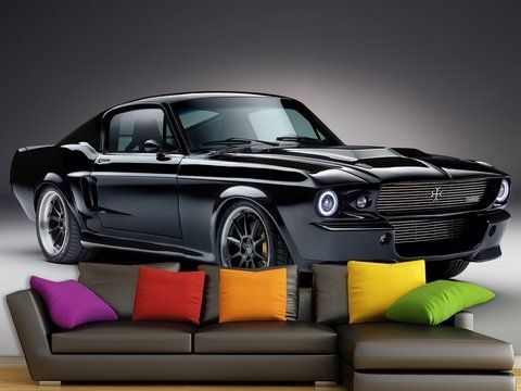 Фотошпалери &laquo;Американська легенда&raquo; &mdash; вибуховий 3D Ford Mustang на плівці Oracal 180*120 см S5CAR-008 фото