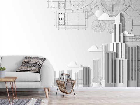 Фотошпалери &laquo;Ритм міста 3D&raquo; &mdash; стильна архітектурна перспектива на основі Oracal 180*120 см SPF-018 фото