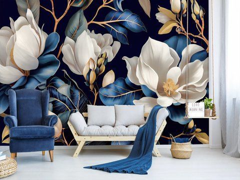 Плівка Oracal з квітковим візерунком з білими квітами, декор для спальні, зал SPF-068 фото