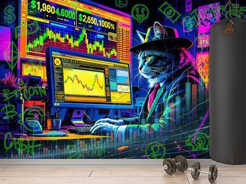 Плівка Oracal з неоновим котом-трейдером