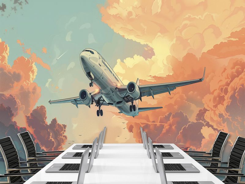 Фотошпалери &laquo;Золота година польоту: Глибока панорама неба на плівці Oracal&raquo; 180*120 см S5CAR-029 фото