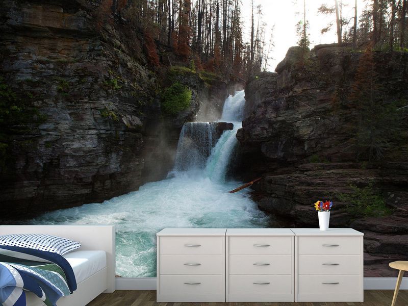 Самоклеюча плівка Oracal, "Водоспад - душа гір" для вітальні, офісу S5NTR-084 фото