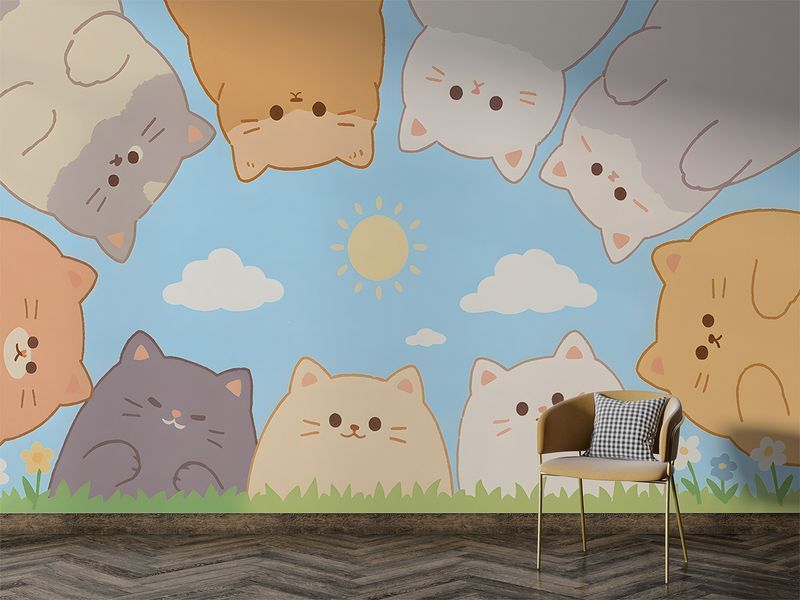 Плівка Oracal &laquo;Сонячні кошенята&raquo; &mdash; якісне самоклеюче покриття для дитячої кімнати 180*120 см S5KID-100 фото