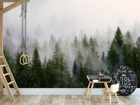 Красиві фотошпалери "Туманний ліс", флізелінові фотошпалери для кімнати на преміальному флізеліні 180*120 см S5NTR-024/8 фото