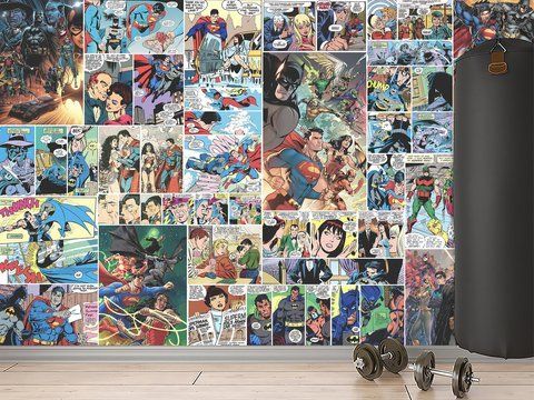 Фотошпалери колаж з коміксами DC Comics
