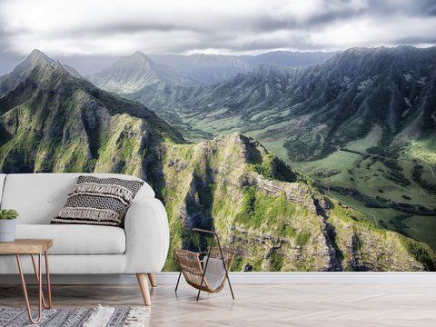 Фотошпалери флізелінові для вітальні "Гори з висоти", 3D фотошпалери на стіну на стандартному флізеліні 180*120 см S5NTR-043/8 фото