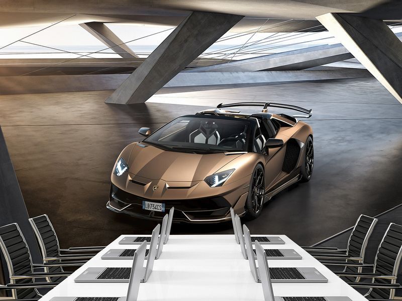 Фотошпалери 3д на стіну "Lamborghini Aventador Gold" флізелінові фотошпалери підлітку в спальню, кухню, зал S5CAR-018 фото