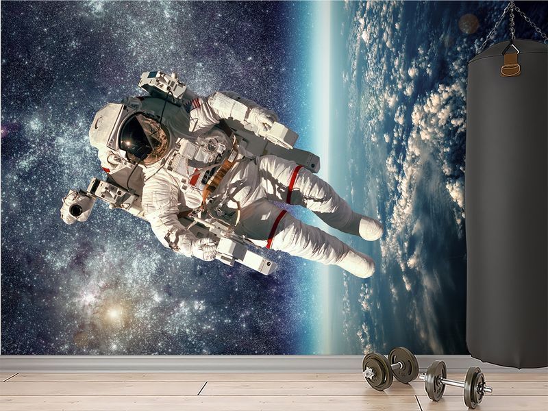 Інтер&rsquo;єрна наклейка &laquo;Шлях до зірок&raquo; &mdash; мотивуючий сюжет із космонавтом на самоклейці для дому 180*120 см S5SPC-002 фото