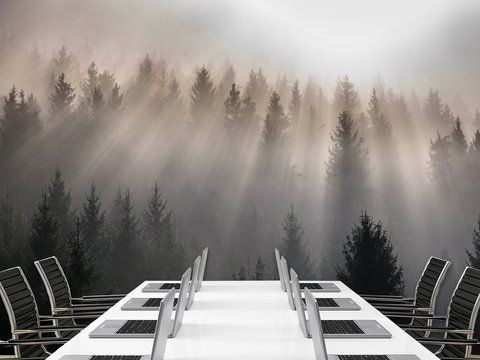 Флізелінові фотошпалери "Тумманні гори у сонячному сяйві",фото шпалери для декору будинку S5NTR-065/8 фото